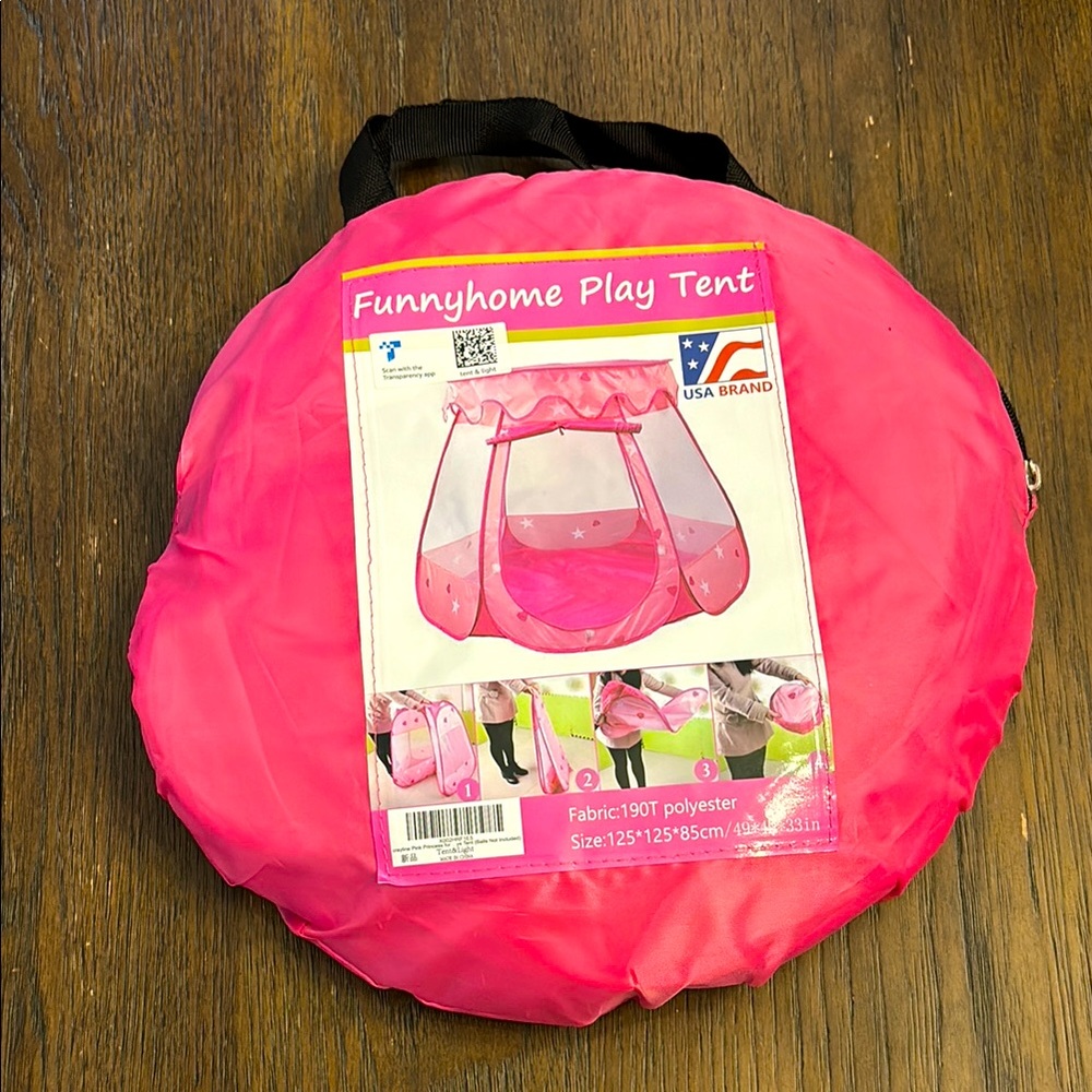 NWOT Pink Princess Play Tent & Light